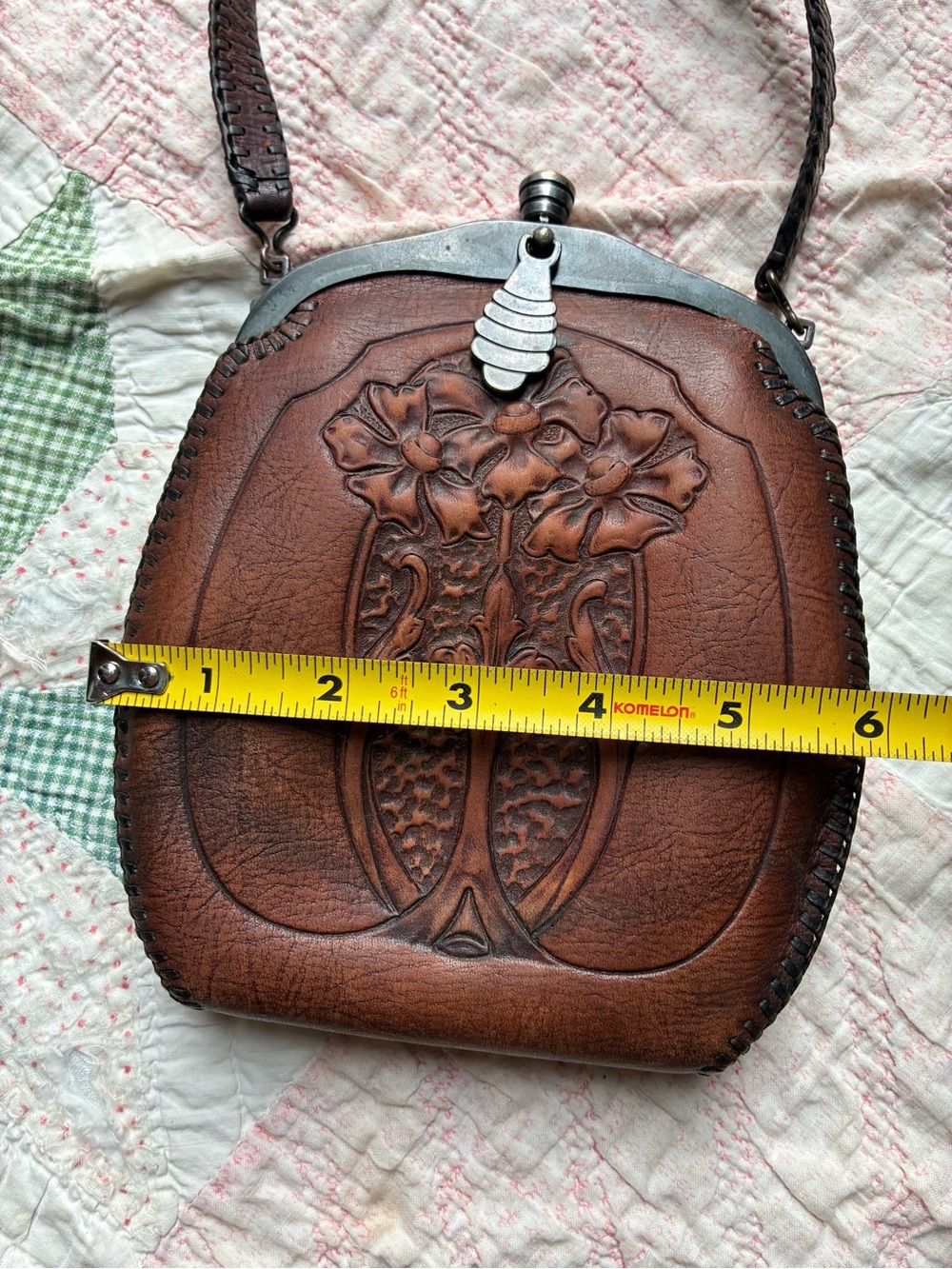 Antique Rare Early 1900s Leather Nacona Purse Art Nouveau As Is - Picture 8 of 13
